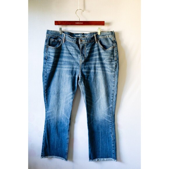 Old Navy Flare Mid-rise Jeans 18 Reg 40/26 Raw hem - Picture 1 of 8